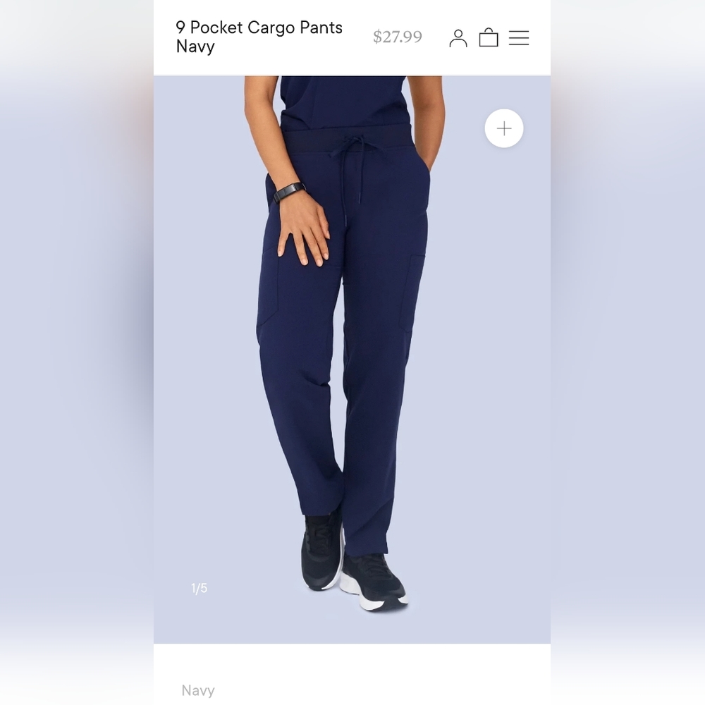Mandala 9 Pocket Cargo Srub Pant - Navy